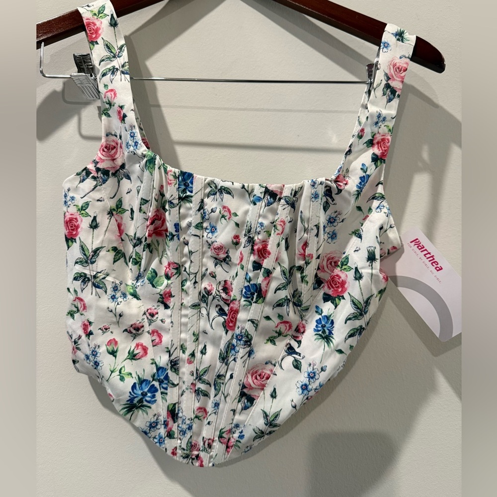 Marthea Corset Floral Print Women's Top Size XS